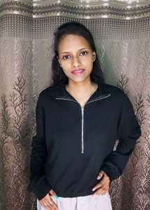 Stylish Black Half Zip Pullover