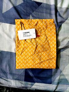 Brand New Yellow Printed Straight Kurti
