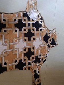Retro Geometric Print Turtleneck Top