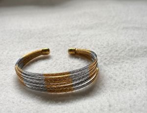 Elegant Two-Tone Cuff Bracelet