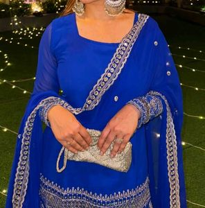 Royal Blue sharara Set
