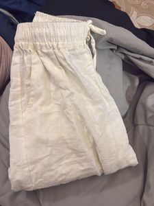 Comfortable Cream Linen Pants