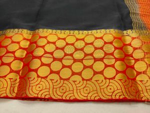 Black Chiffon Saree with Zari Border |