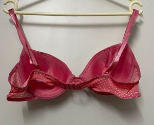 Pink Polka Dot Padded Underwire Bra