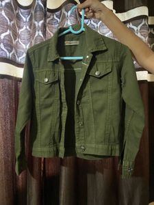 Olive Green Denim Jacket