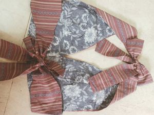 y2k Floral Print Halter Neck Blouse