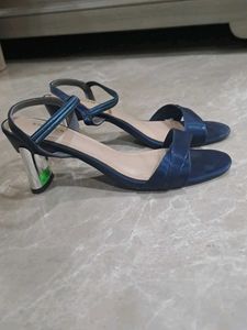 Mochi Shiny Blue Mirror Heels