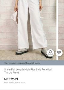 White Palazzo Pants with Tie-Up Detail