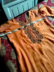 Traditional Orange Kurti with Palazzo Pants