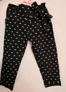Stylish D&amp;G Black Bow Print Pants