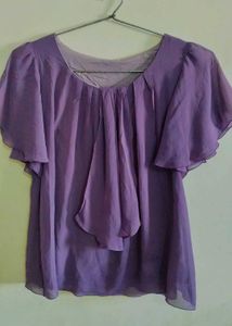 Elegant Purple Chiffon Blouse