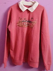 Pink Embroidered Sweatshirt