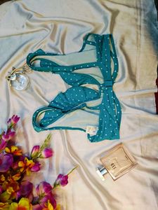 🇳🇿💫🎀Teal Polka Dot Bikini bra