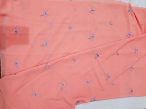 🇳🇿💫🎀Peach Georgette Embroidered Unstitched