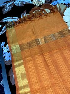 Elegant Orange duptaa with Gold Border