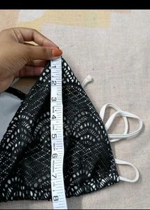 Boho Black Crochet Bikini Top