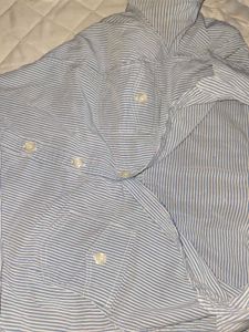 Blue Striped Button-Up Shirt