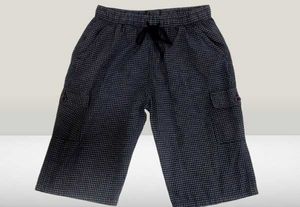 Men's Checkered Navy Blue Shorts