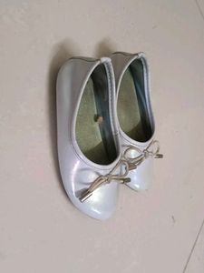Bata White Ballet Flats with Bow
