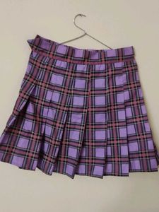 Purple Plaid Pleated Skirt ( Combo Offer )