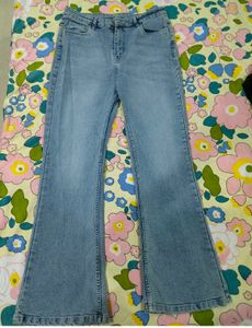 Women's Flared Blue Denim Jeans