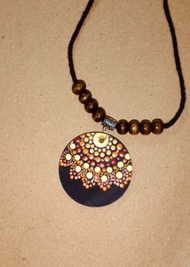 Boho Mandala Dot Art Pendant Necklace
