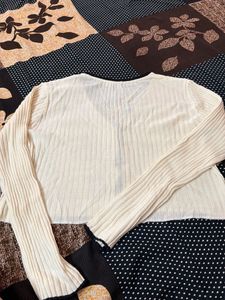 Ribbed Knit Cropped Cardigan