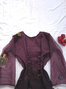 Organza Corset Back Kurti 🌸