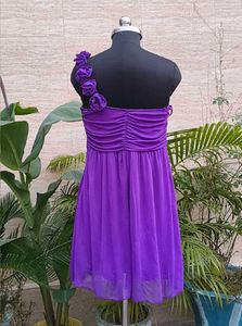 Elegant Purple One-Shoulder Dress