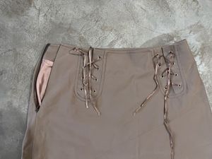Coquette poly Satin Lace-Trim Midi Skirt – Mauve P