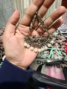 Statement Drop Earrings with Pearl Accents
