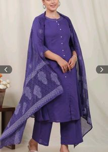 Purple Cotton  Dupatta