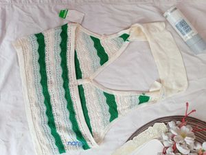 Striped Crocheted Halter Top