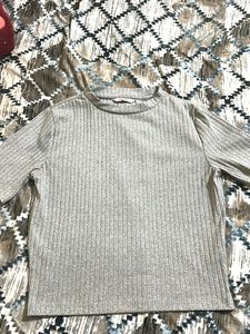 Ribbed Mock Neck Top