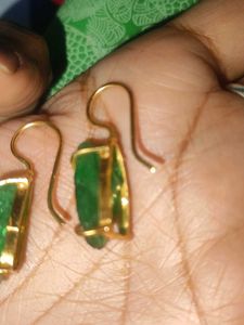 Raw Emerald Drop Earrings
