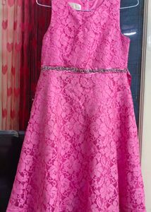 Pink Lace Party Dress for Girls