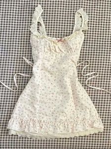 y2k Floral Ruffle Mini Dress