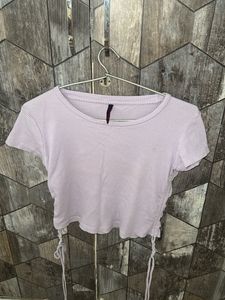Cute Lavender Ruched Crop Top
