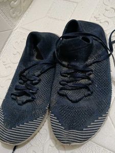 Comfortable Blue Knit Sneakers