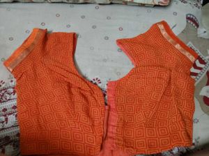 Orange Printed Blouse