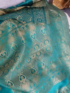 Green Satin  Poonam Saree