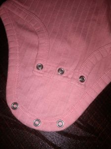 Baby's Pink Ribbed Long Sleeve Bodysuit