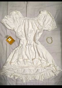 Cottagecore white Prairie dress