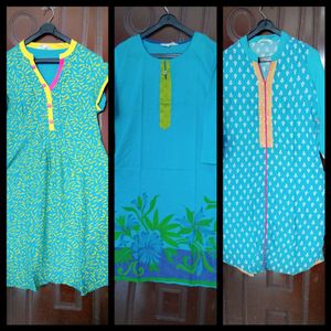 🫐🌼free Small Book .3 Kurtis Combo🌼🫐