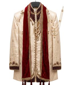 Men's Ethnic Embroidered Sherwani Set of 4