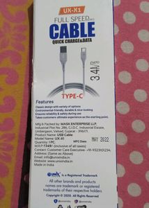 New Full Speed Cable For Quick Charge And Data