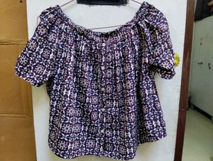 Boho Off-Shoulder Tie-Sleeve Top