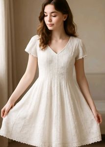 White Cotton Dress Look Like Celebrity Fashion 😁