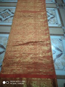 Old Vintage Silk Saree Golden Zari Work