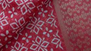 Red Printed Saree organza